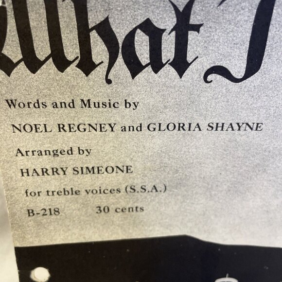 Do You Hear What I Hear SSA Treble Voice Piano Sheet Music 1963 Shawnee Press - Picture 10 of 10